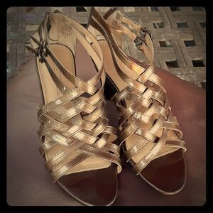 3/10$ Circa Joan David gold/bronze Strappy wedges